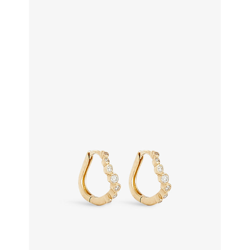 Mateo Wave 14ct yellow-gold and diamond earrings