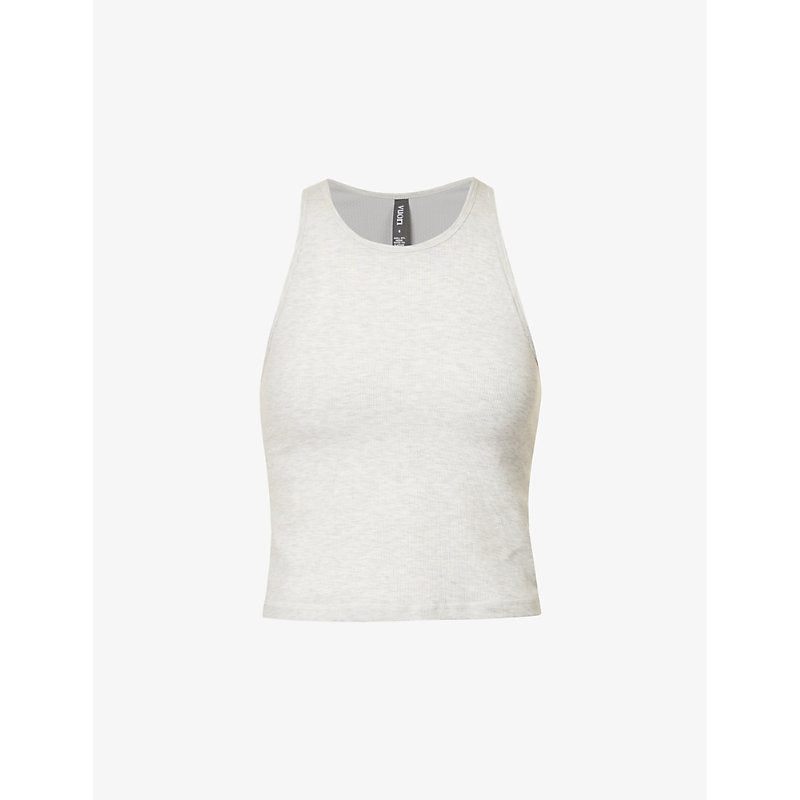  Vuori Mudra brand-patch stretch-jersey top