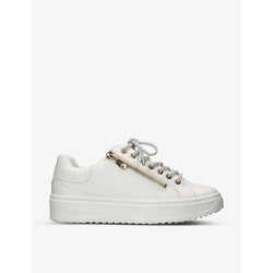 Carvela Enchanted glitter-lace faux-leather low-top trainers