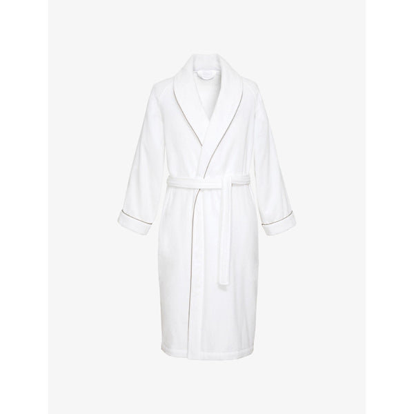 Yves Delorme Idole piped-trim cotton-terry bath robe