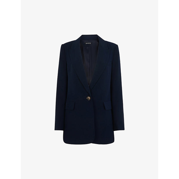 Whistles Single-breasted peak-lapel recycled-polyester blend blazer