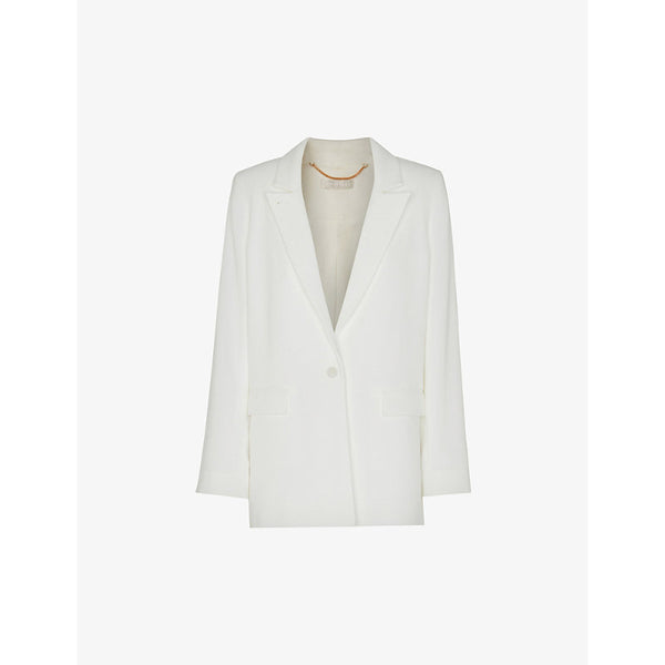  Whistles Andie single-breasted woven wedding blazer