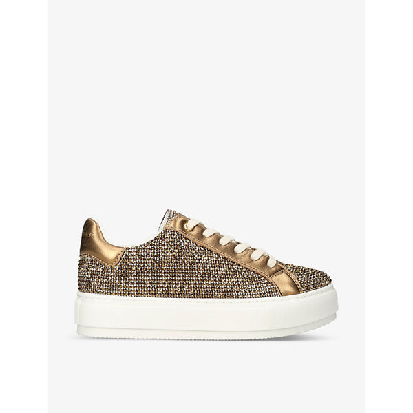  Kurt Geiger London Laney crystal-embellished woven low-top trainers