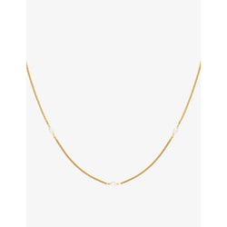  Astrid & Miyu Navette charm 18ct yellow gold-plated sterling-silver and cubic zirconia necklace