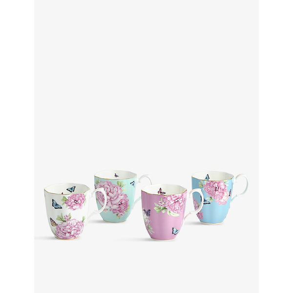 Royal Albert Miranda Kerr Friendship floral porcelain mugs set of four