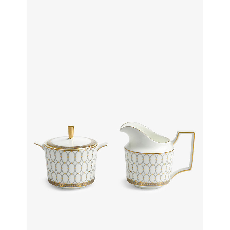 Wedgwood Renaissance Gold sugar and creamer set of two