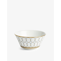 Wedgwood Renaiss Gold gilded graphic-pattern bone-china rice bowl 11cm