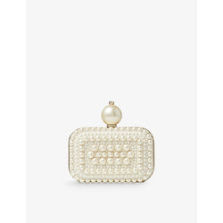 Womens Jimmy Choo Micro Cloud pearl and crystal-embellished suede clutch bag