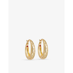  Astley Clarke Celestial mini star-engraved 18ct yellow-gold-plated vermeil sterling-silver and white sapphire hoop earrings