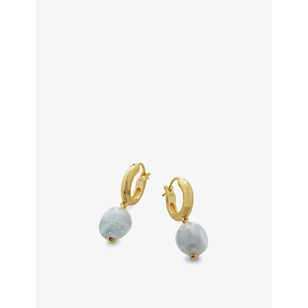 Monica Vinader Rio 18ct yellow gold-plated vermeil recycled sterling silver and aquamarine drop earrings