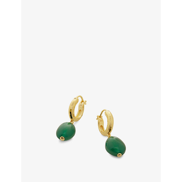 Monica Vinader Rio 18ct yellow gold-plated vermeil recycled sterling silver and onyx drop earrings