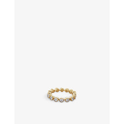 Monica Vinader Essential recycled 18ct yellow gold-plated vermeil sterling-silver and 0.04ct diamond ring