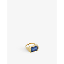 Monica Vinader Power recycled 18ct yellow gold-plated vermeil sterling-silver and kyanite cocktail ring