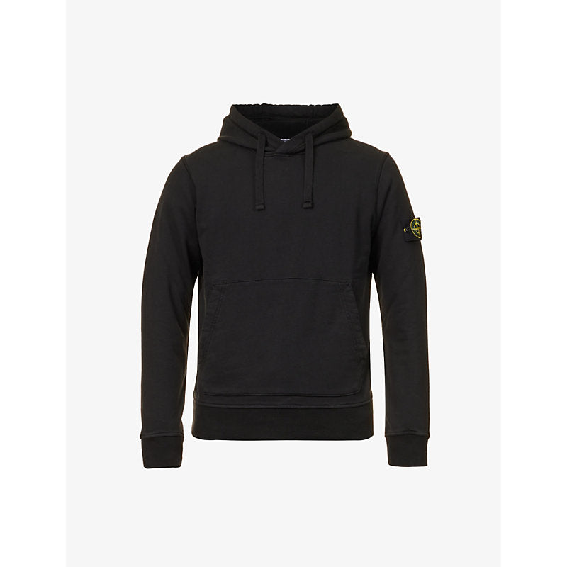  Stone Island Brand-badge relaxed-fit cotton-jersey hoody