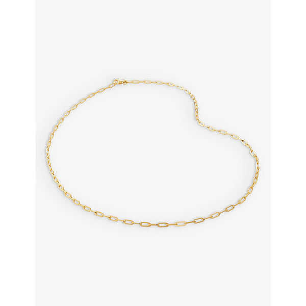 Monica Vinader Mini paperclip-chain 18ct yellow gold-plated vermeil recycled sterling-silver necklace