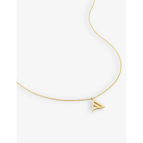 Monica Vinader A letter-charm 18ct yellow gold-plated vermeil recycled sterling-silver pendant necklace