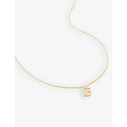 Monica Vinader B letter-charm 18ct yellow gold-plated vermeil recycled sterling-silver pendant necklace