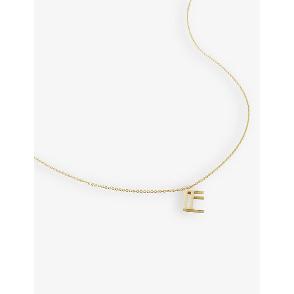 Monica Vinader E letter-charm 18ct yellow gold-plated vermeil recycled sterling-silver pendant necklace