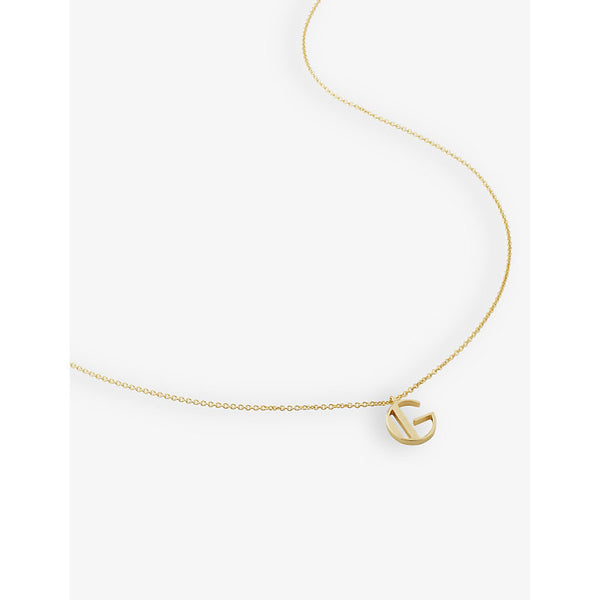 Monica Vinader G letter-charm 18ct yellow gold-plated vermeil recycled sterling-silver pendant necklace