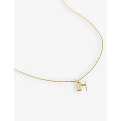 Monica Vinader H letter-charm 18ct yellow gold-plated vermeil recycled sterling-silver pendant necklace