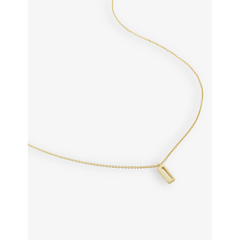 Monica Vinader I letter-charm 18ct yellow gold-plated vermeil recycled sterling-silver pendant necklace