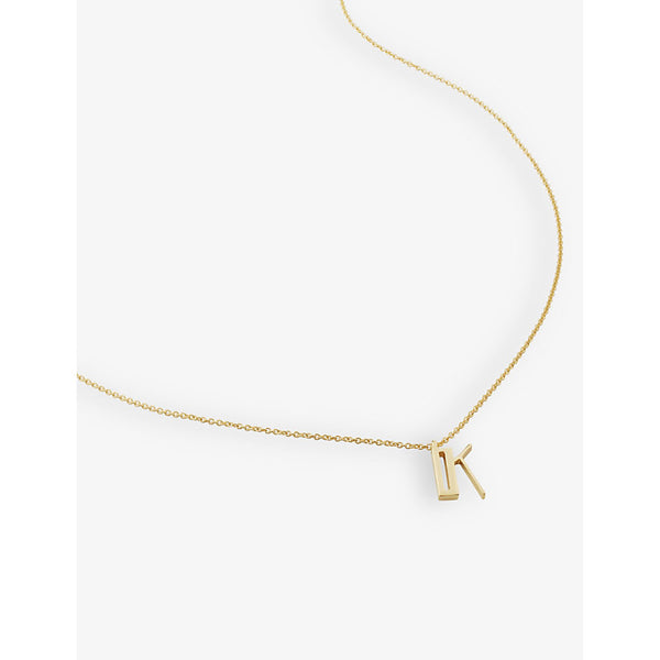 Monica Vinader K letter-charm 18ct yellow gold-plated vermeil recycled sterling-silver pendant necklace