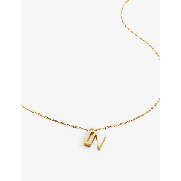 Monica Vinader N letter-charm 18ct yellow gold-plated vermeil recycled sterling-silver pendant necklace