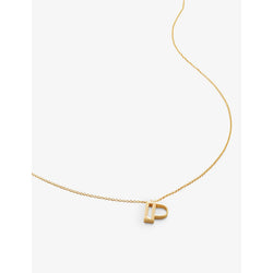 Monica Vinader P letter-charm 18ct yellow gold-plated vermeil recycled sterling-silver pendant necklace