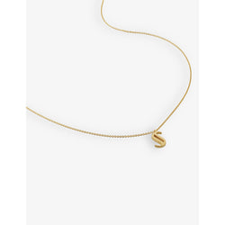 Monica Vinader S letter-charm 18ct yellow gold-plated vermeil recycled sterling-silver pendant necklace