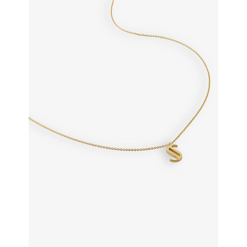 Monica Vinader S letter-charm 18ct yellow gold-plated vermeil recycled sterling-silver pendant necklace