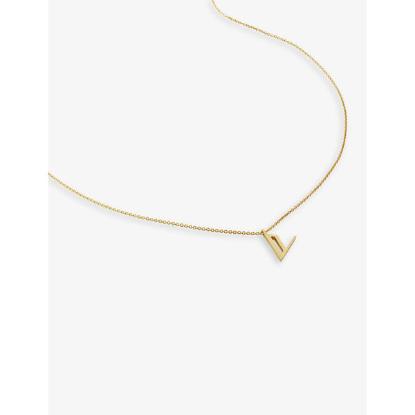 Monica Vinader V letter-charm recycled 18ct yellow gold-plated vermeil sterling-silver pendant necklace