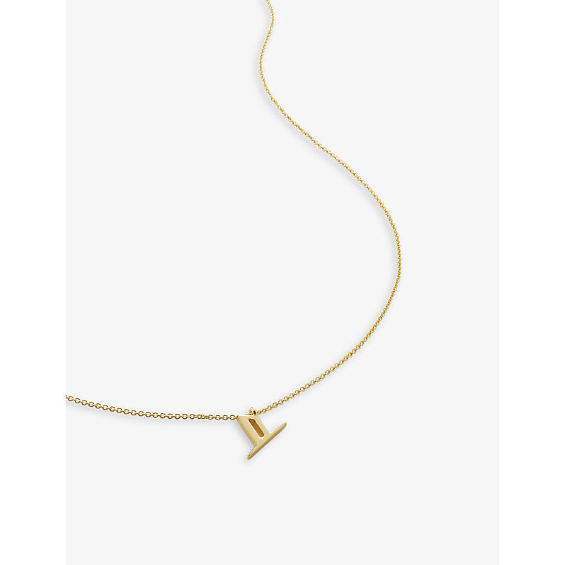 Monica Vinader Y letter-charm recycled 18ct yellow gold-plated vermeil sterling-silver pendant necklace