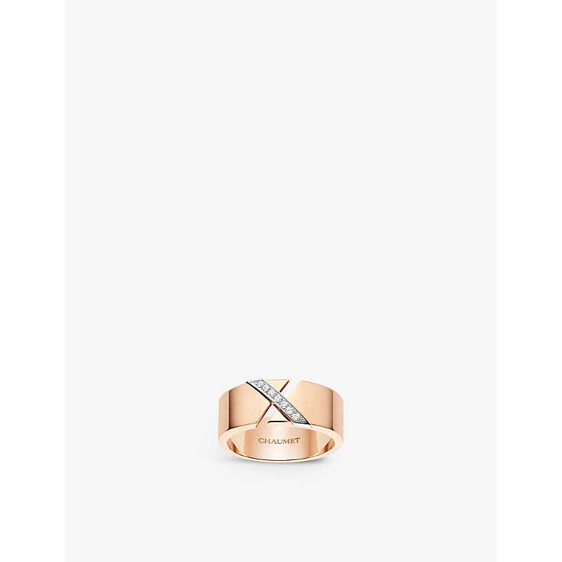 Chaumet Liens Évidence 18ct rose-gold and 0.06ct diamond ring