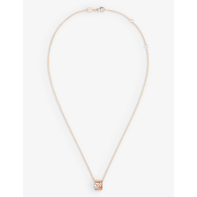 Chaumet Liens Évidence 18ct rose-gold and 0.05ct diamond pendant necklace