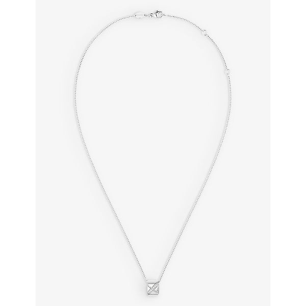 Chaumet Liens Évidence 18ct white-gold and 0.05ct diamond pendant necklace