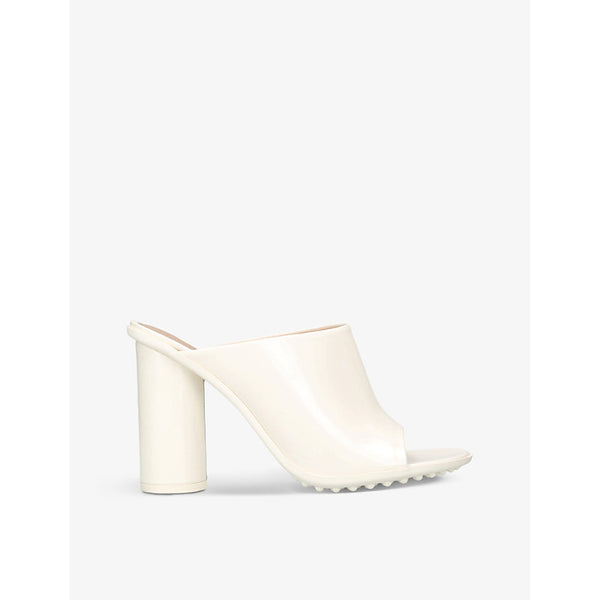  Bottega Veneta Block open-toe patent-leather heeled mules