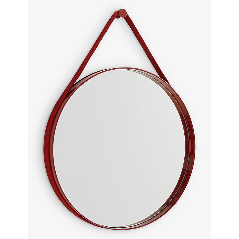 Hay Strap No 2 circular steel and glass mirror 50cm