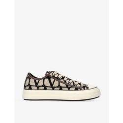  Valentino Garavani VLOGO-print low-top woven trainers