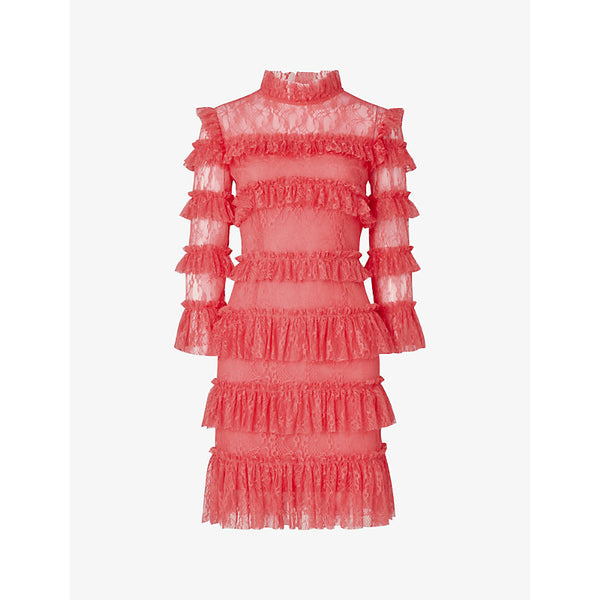 Malina Carmine ruffle-trim woven mini dress | MALINA