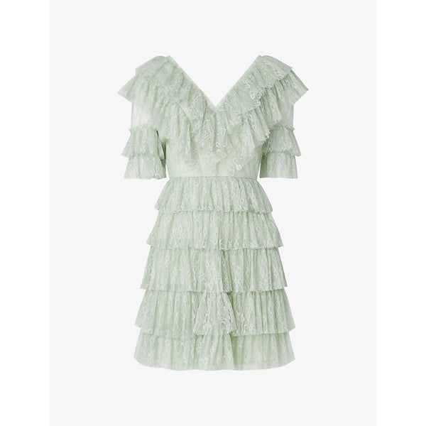 Malina Sky ruffle-trim woven mini dress | MALINA