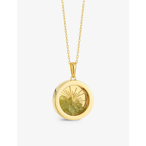 Rachel Jackson Sunburst Amulet medium 22ct gold-plated sterling silver and peridot necklace