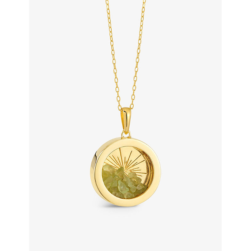 Rachel Jackson Sunburst Amulet medium 22ct gold-plated sterling silver and peridot necklace