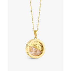 Rachel Jackson Sunburst Amulet medium 22ct gold-plated sterling silver and moonstone necklace