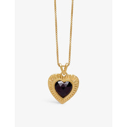 Womens Rachel Jackson Electric Love 22ct yellow-gold plated sterling-silver and garnet pendant necklace