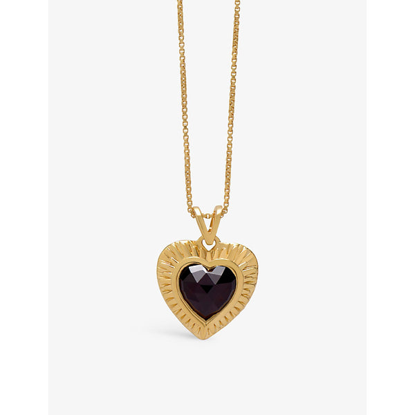 Womens Rachel Jackson Electric Love 22ct yellow-gold plated sterling-silver and garnet pendant necklace