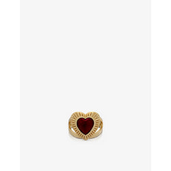 Rachel Jackson Heart 22ct yellow gold-plated sterling-silver and garnet ring