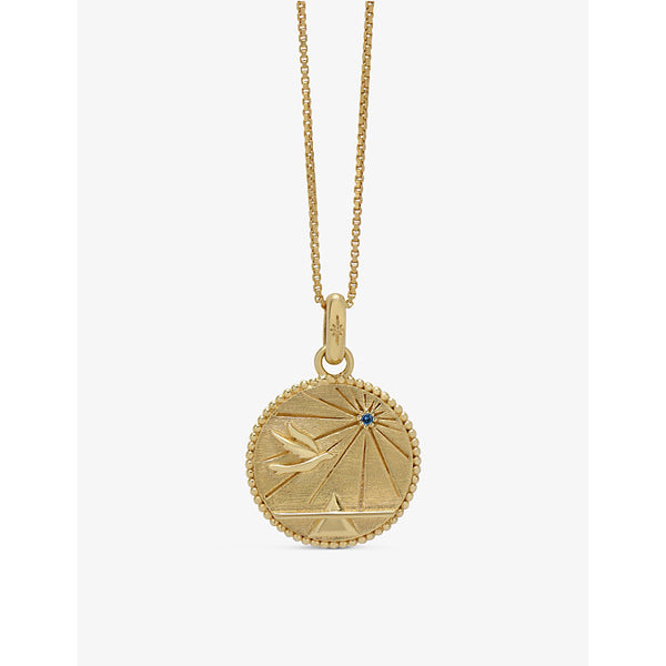 Rachel Jackson Elements Air 22ct yellow gold-plated sterling-silver and cubic zirconia pendant necklace