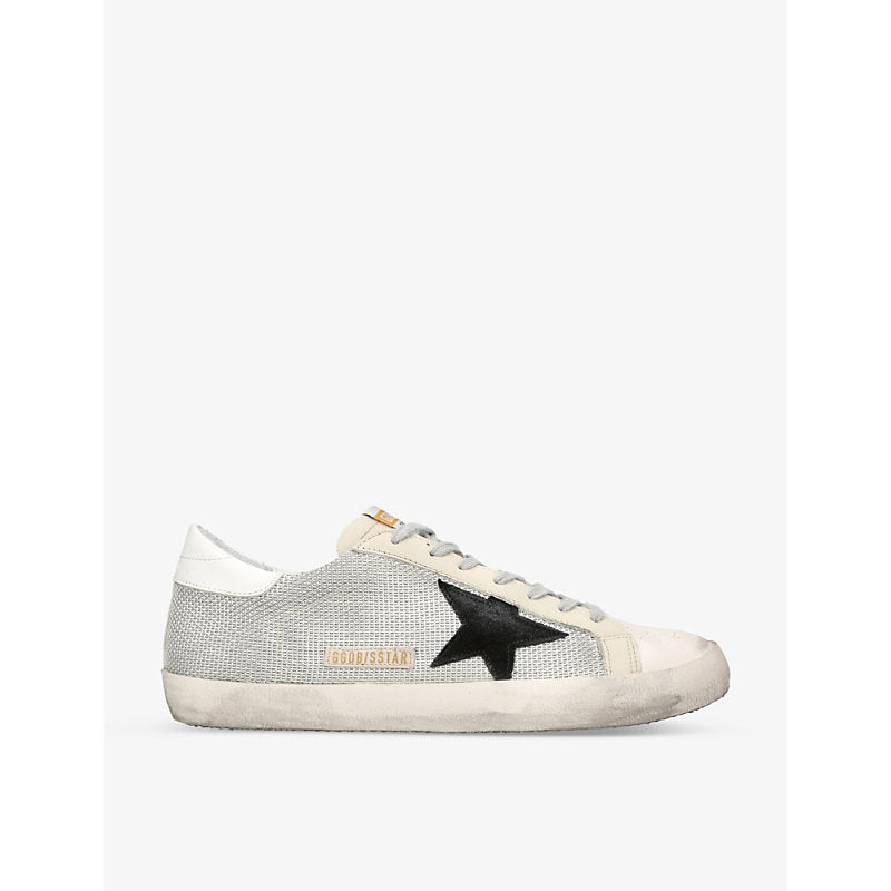  Golden Goose Superstar star-appliqué leather and mesh low-top trainers