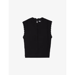  The Kooples Scalloped-trim knitted vest