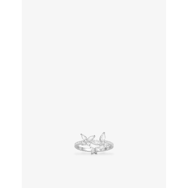  Apm Monaco Butterfly sterling-silver and cubic zirconia ring